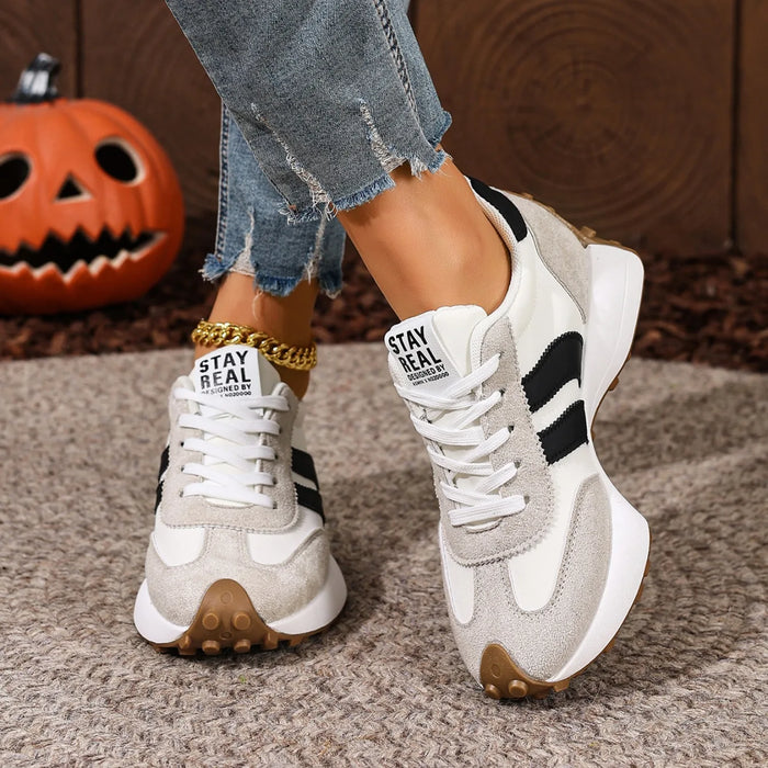 Women Sneakers Retro Casual Flat Bottom Round Toe Sports Shoes Spring Autumn Sneakers Women Fashionable Designer Shoes Women