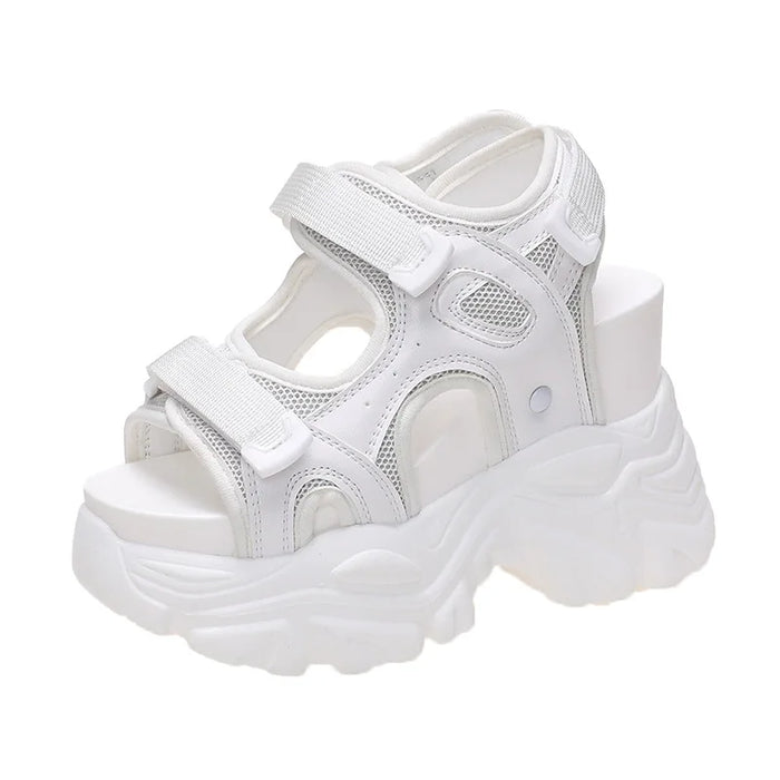 High Heel Platform Sandals - Chunky Wedge Summer Slides
