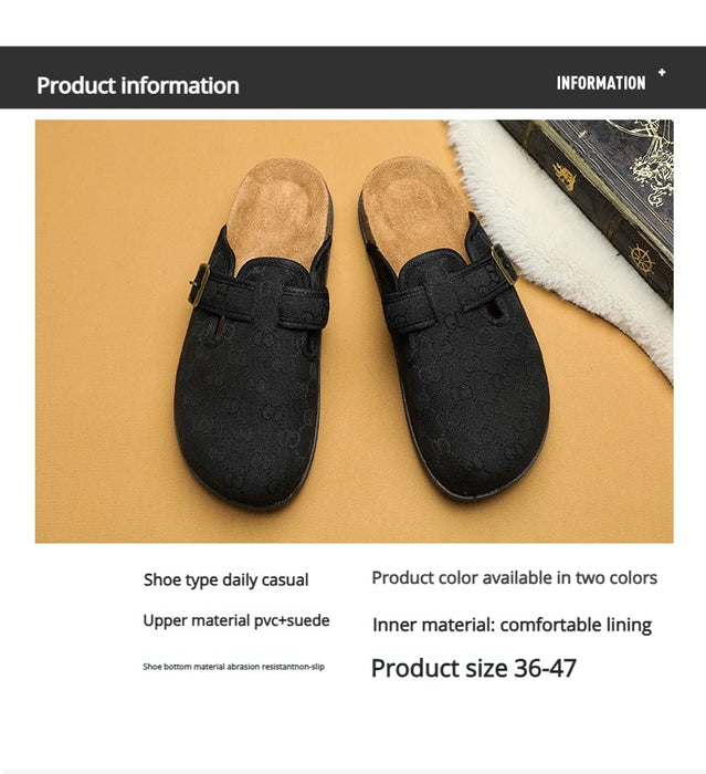 thick bottom cork mule sandals
