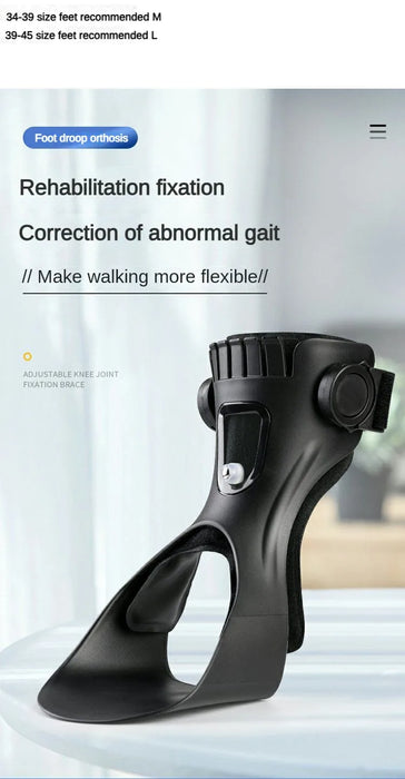 Drop Foot Brace AFO Orthosis Ankle Support with Comfortable Adjustable Buckle for Hemiplegia Stroke Walking Shoes