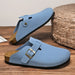 Suede Leather Cork Clogs – Comfortable Closed Toe Footbed Sandals