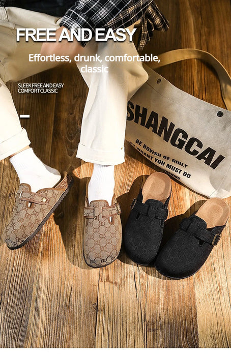thick bottom cork mule sandals
