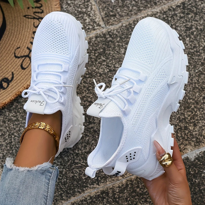 Breathable Knit Sneakers Fashion Comfortable Slip Resistant Soft Sole Shoes for Men Outdoor Walking