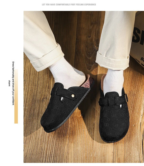 thick bottom cork mule sandals
